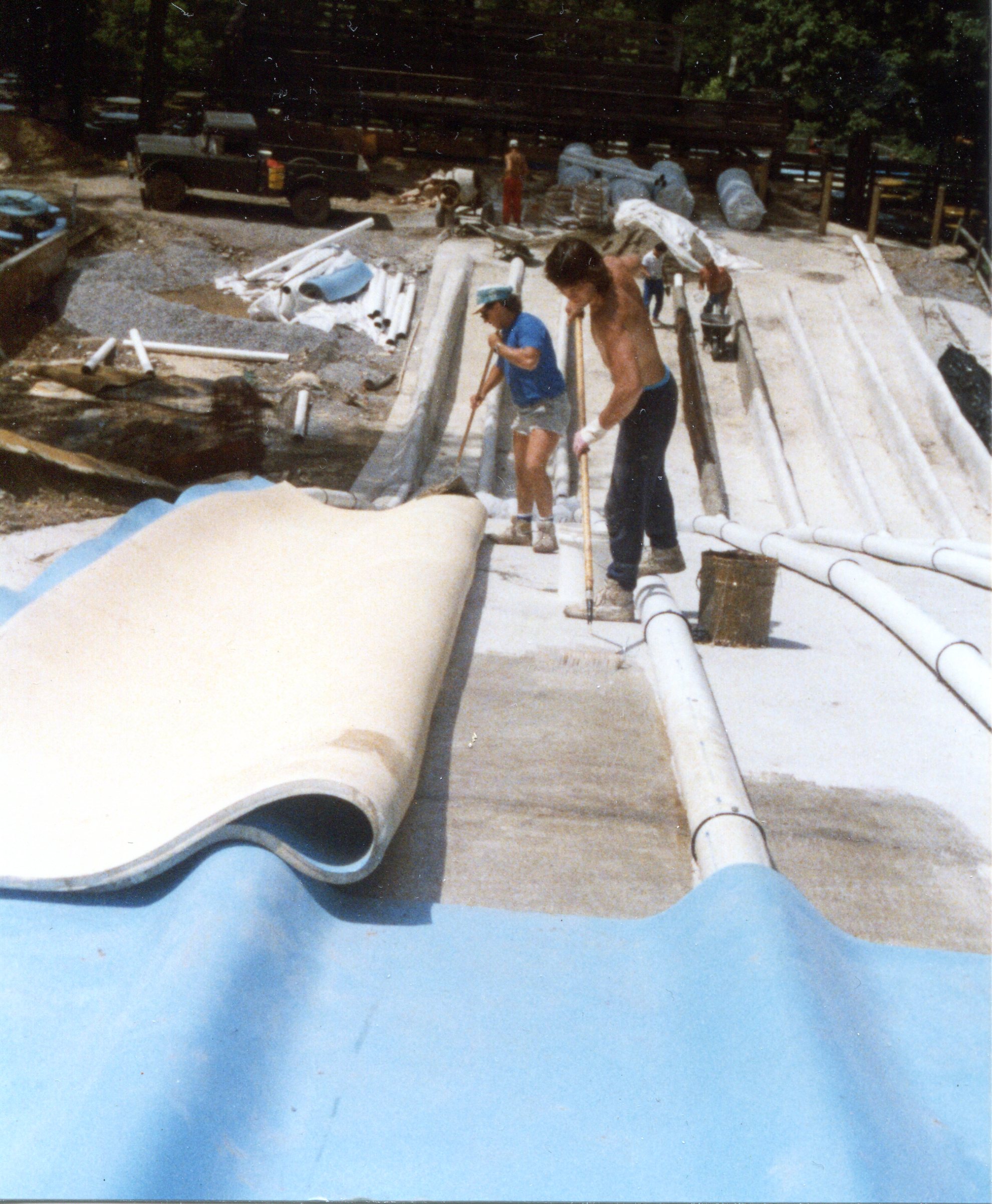 Bonding Vinyl to Concrete to Build a Water Slide Using NORDOT® Adhesive. Tenacious Grab