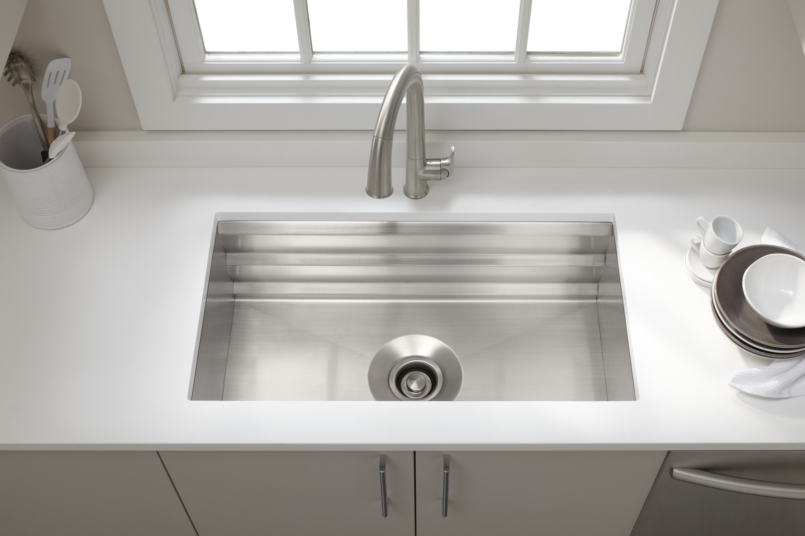Prolific™ Stainless Steel Undermount Kitchen Sink with accessories