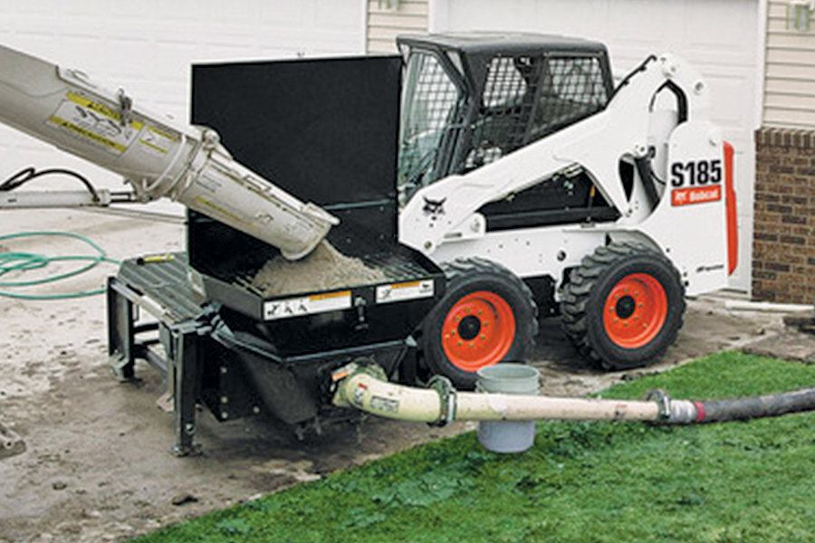 Bobcat + Pump Attachment Concrete Construction Magazine