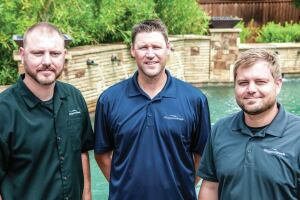 Management team: Klapprodt Pools, a builder in the Dallas-Fort Worth metroplex, is run by
Josh Klapprodt, Chad Poynter and Jeremy Klapprodt (L-R).