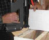 Using Senclamps to fasten long miters is faster than cross-nailing and holds better.