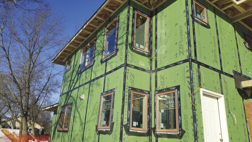 To avoid the risk of condensation in a cold-climate wall assembly, the R-value of cavity insulation ideally should match the R-value of continuous exterior insulation.