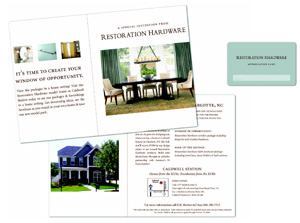 BRANDING ALLIANCE: D.R. Horton's model-home branding program has no more committed retail partner than Restoration Hardware, which offers Horton's buyers a 10 percent discount on its furnishings that's valid for 90 days after they close. The dealer also promoted the model in its catalog with a $1,000 incentive towards the purchase of furnishings for buyers who visit the home.