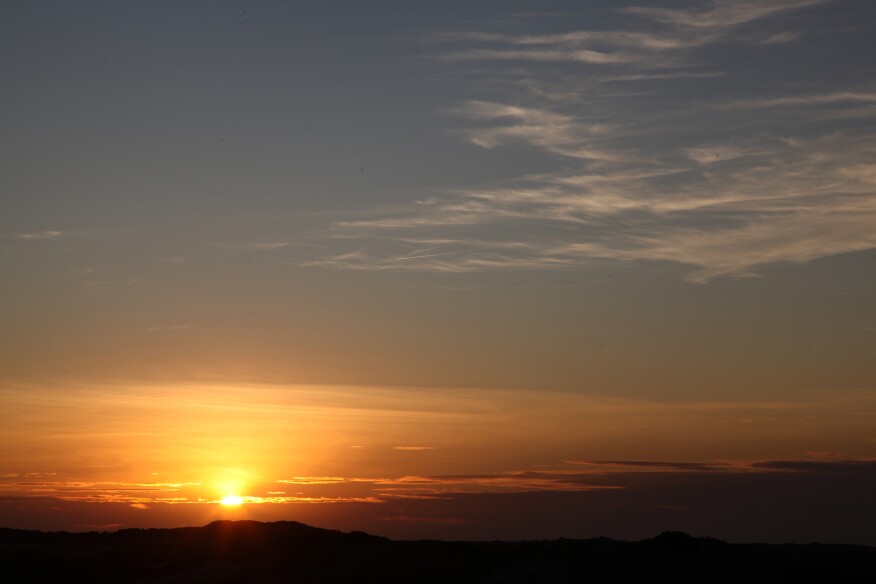 One of the last sunsets the author was able to enjoy during his stay in the dune shack.