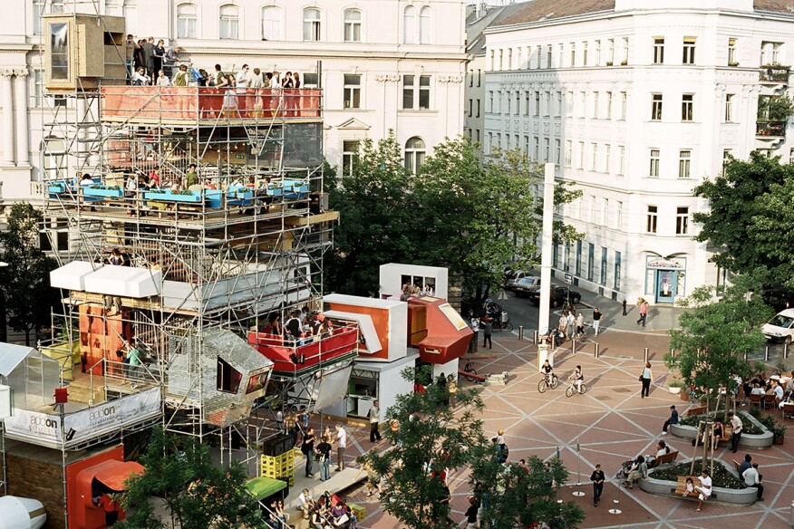 Peter Fattinger, Veronika Orso, Michael Rieper, and students from the Vienna University of Technology, Institute of Architecture and Design, add on. 20 höhenmeter, 2005, Vienna, Austria.