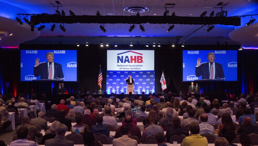 Donald Trump addresses NAHB members in Miami Beach, Fla., during his 2016 presidential campaign.