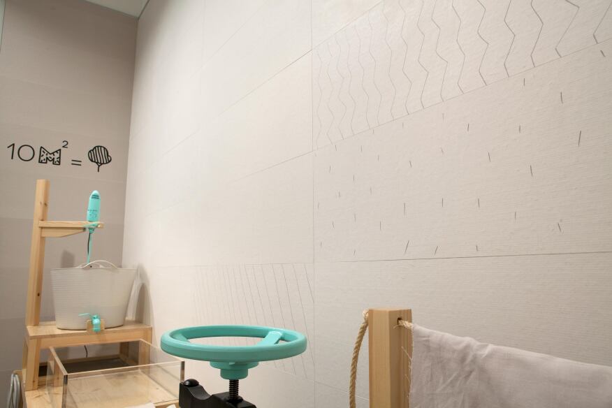 Peronda's Craft wall tiles on display at Cevisama.
