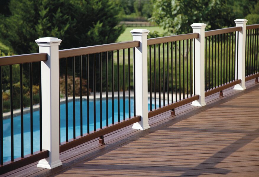Trex Transcend railing comes in this new bevel style for a more minimalist, contemporary look.