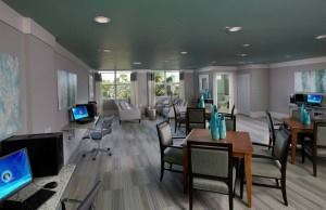 Seniors have access to a new community room with computers and Wi-Fi.