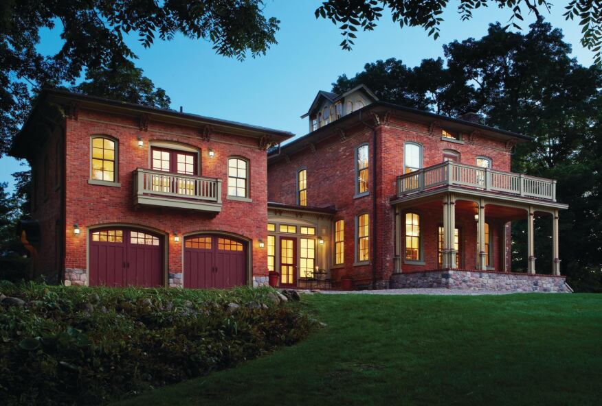 Evolution of an Idea
As part of an earlier master plan, when Klement designed a conservatory for the west side of the home, there was discussion about the porte cochere, added to the east side in the 1920s, needing to be replaced with a true garage. That’s where the idea of having pavilions attached by a connecting link or “hyphen” originated.