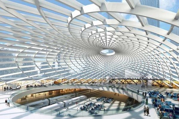 The Tianjin Tanggu Transportation Hub in Tianjin, China.