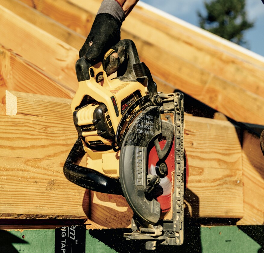 Only recently introduced, DeWalt’s in-line saw is well-balanced and cuts faster than, though not as deep as, the Makita.
