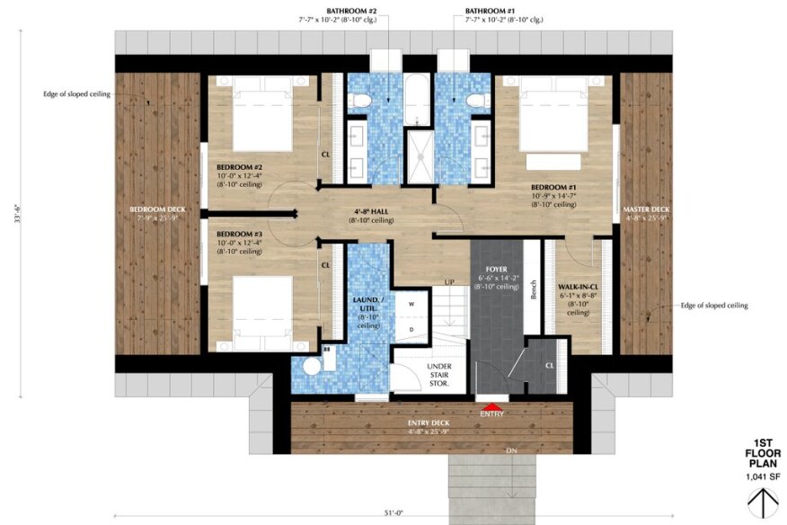 A-Frame House Plan with Kitchen Upstairs, Ground Level. See Details at Houseplans.com.