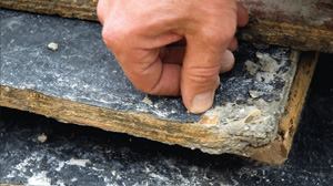 Here's an example of what can happen when form panel edges aren't sealed to protect them from water absorption. Panel detoriation quickly develops.