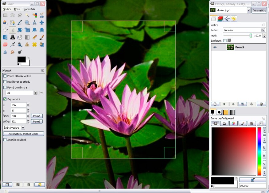 A screenshot with the caption: "GIMP running on Microsoft Windows features a widget theme mimicking the native environment"