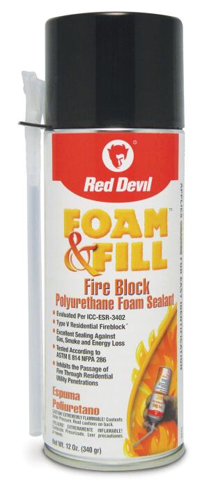 Foam sealants help thoroughly fill voids to prevent flame spread. Fireblocking sealants are tinted orange-red for easy identification during code inspections.