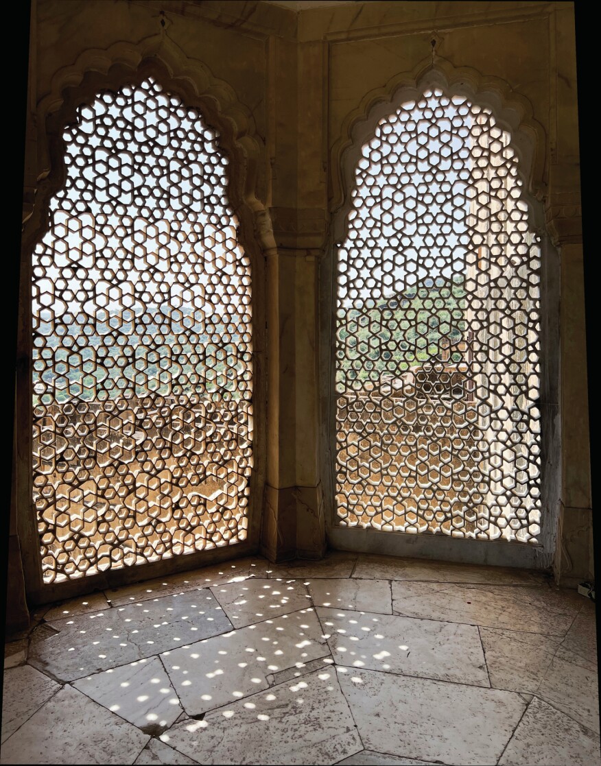 Jali screens at Amber Fort in Jaipur.