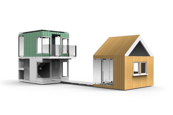 Finishes printed from Arckit's online library are applied to the modular components' surface.