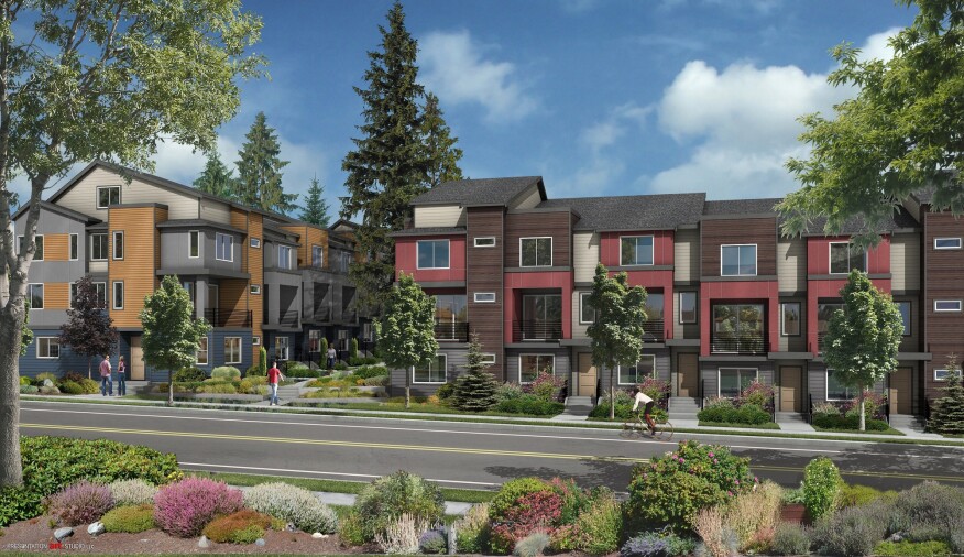 Intracorp&#39;s new townhouse community under construction in Shoreline, Wash.