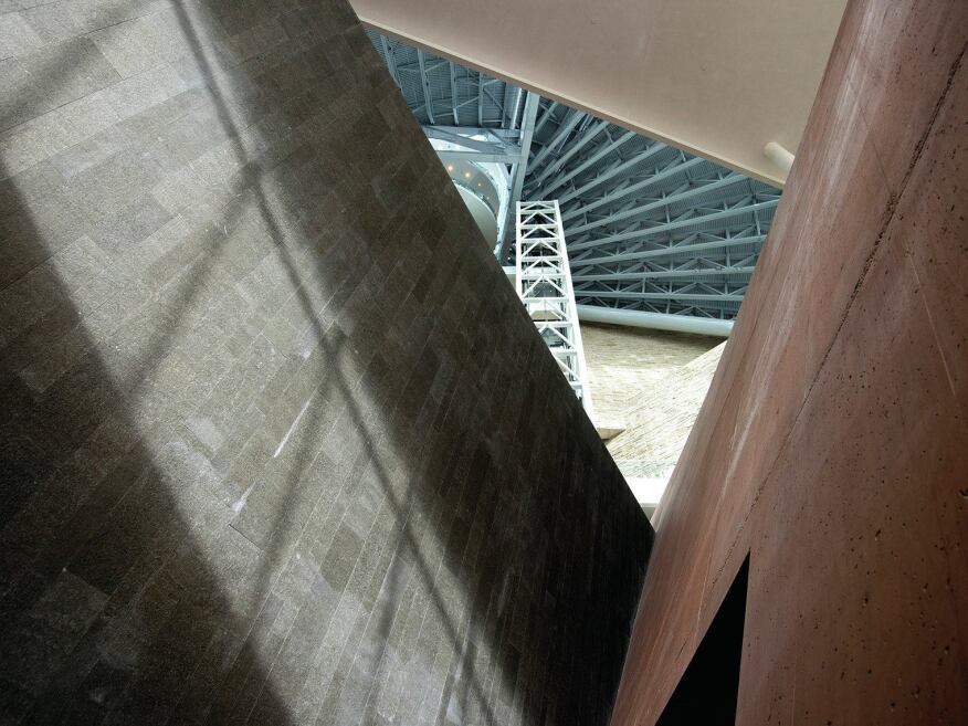 View from lobby toward tower