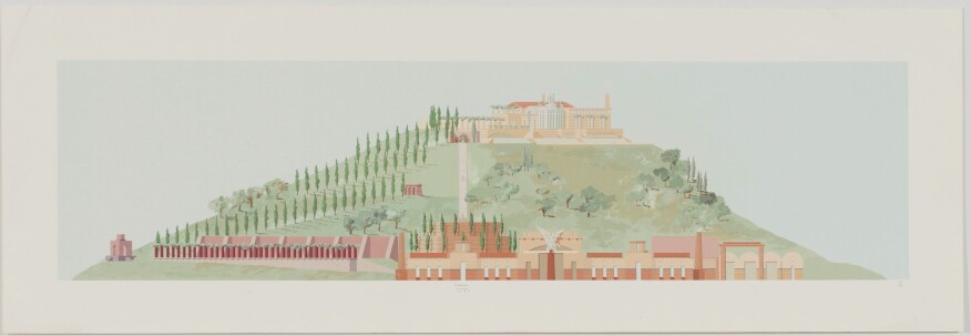 Graves, Michael. Clos Pegas Elevation, 1988, serigraph on arches 88 350gsm.