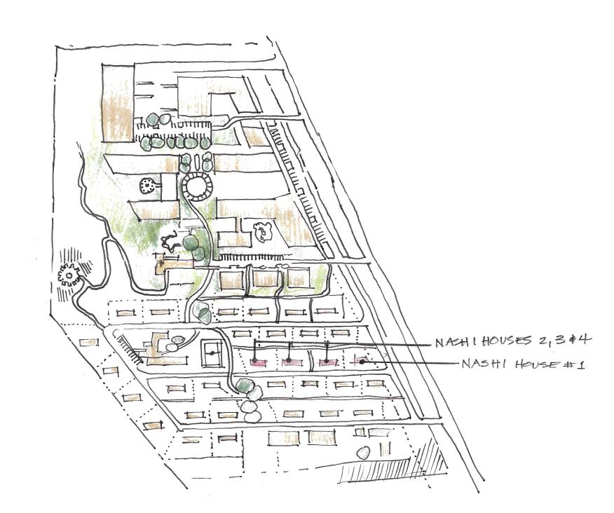 The master plan for Thunder Valley, showing where the NASHI prototype houses are located.