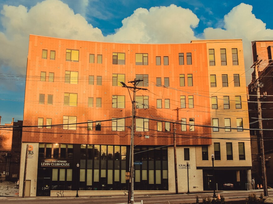 Krause Commons in Pittsburgh's Squirrel Hill neighborhood features 33 units of affordable housing as well as space for service provider Jewish Residential Services’ administrative offices and the expanded Sally and Howard Levin Clubhouse.