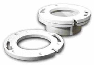 Flange spacers can be used to raise a closet flange installed below the level of the finished floor.