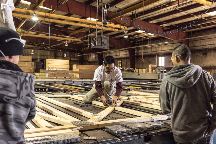 Truss assemblers at Wilson Lumber, the 2018 ProSales Dealer of the Year
