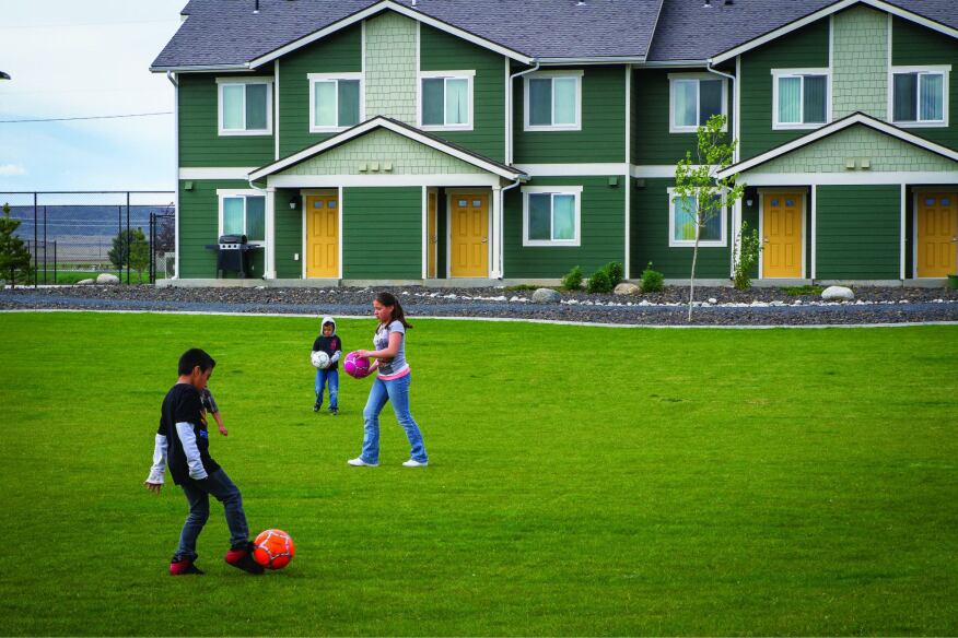 Casa Kino, an affordable housing development in Quincy, Wash., that serves farmworkers and their families, provides an abundance of green space for children to gather and play.