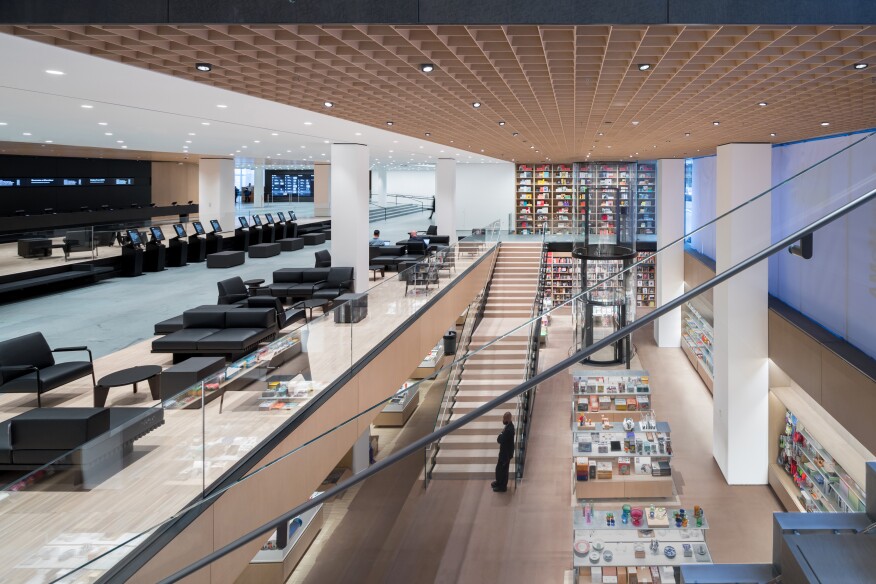 View of the museum store from the ticketing lobby