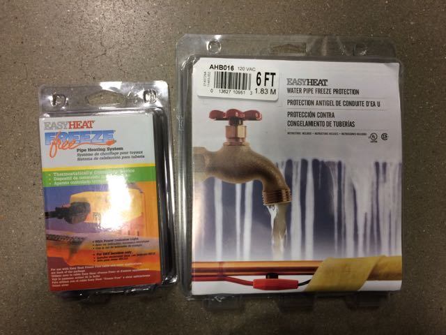 Easy Heat Pipe Heater Tape (and an auto control plug to turn it on/off with freezing weather)
