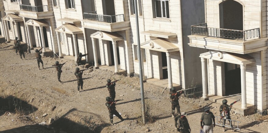 Peshmerga soldiers training in Erbil, Iraq