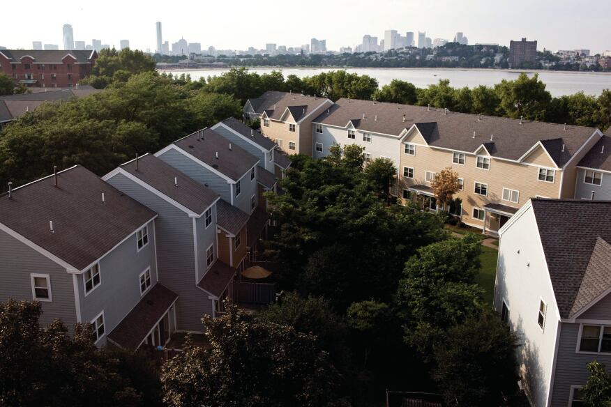 The view from a market rate apartment in the 50 Island View building in Harbor Point.