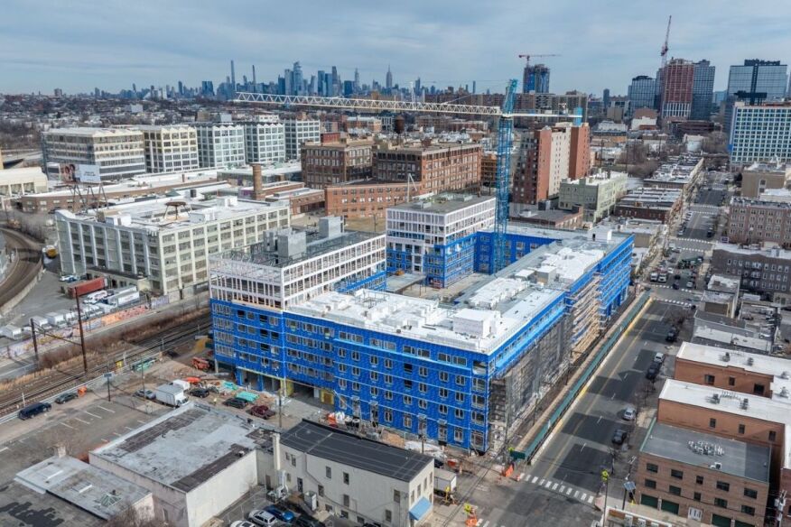 Slated for completion in September 2026, West Side Square is under construction in Jersey City, New Jersey.