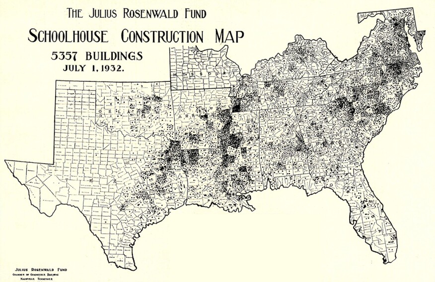 1932 Rosenwald Fund map