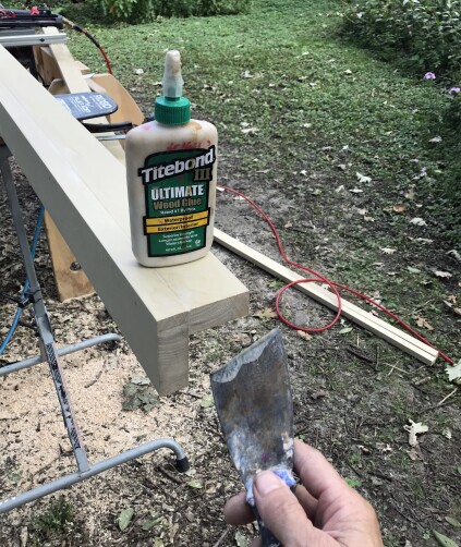 For painted trim work, the author seals cuts with an exterior wood glue.