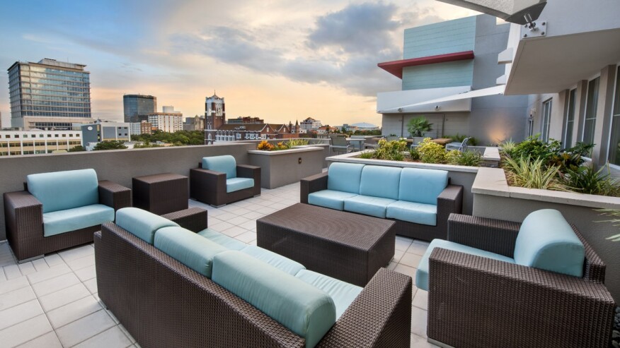 The sundeck at Cottonwood Bayview, in St. Petersburg, Fla.