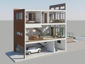 Typical unit within The Moderns, a planned housing development within the Bridge District