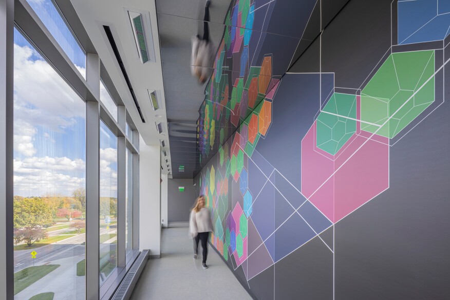 Mural illuminated with northern daylight