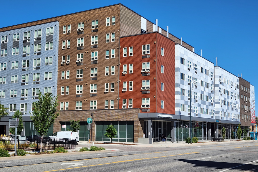 Vida at Sloan’s, a 176-unit mixed-use building in Denver, Colorado.Image courtesy of Jim DiPaolo at Denver Housing Authority