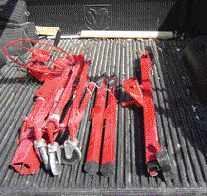 The lift breaks down into three major components; the tripod base folds for storage and transport. Disassembled, the whole rig can be easily carried by one person and fits in a decent-sized car trunk.