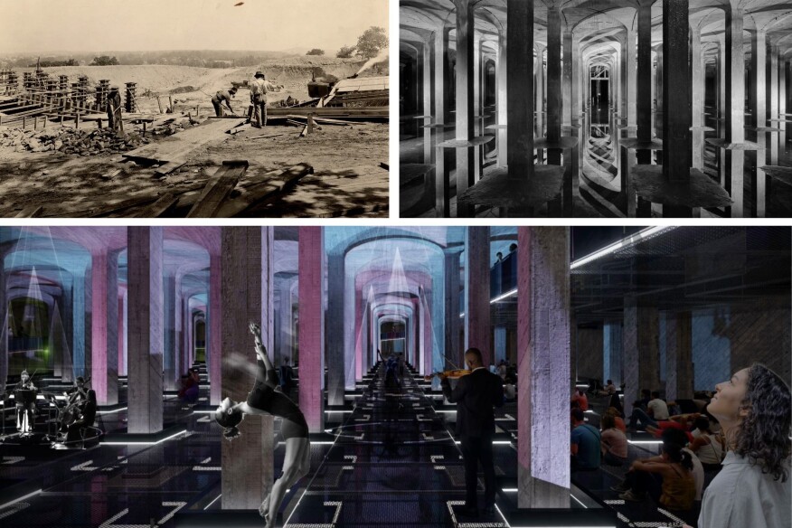 Cistern past, present, and future: Once Poughkeepsie’s municipal water supply, the emptied cistern has the potential to become a large-scale performing arts venue.