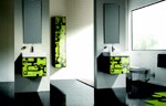 Wall-mounted bath furniture frees up floor space and creates a minimalist aesthetic.