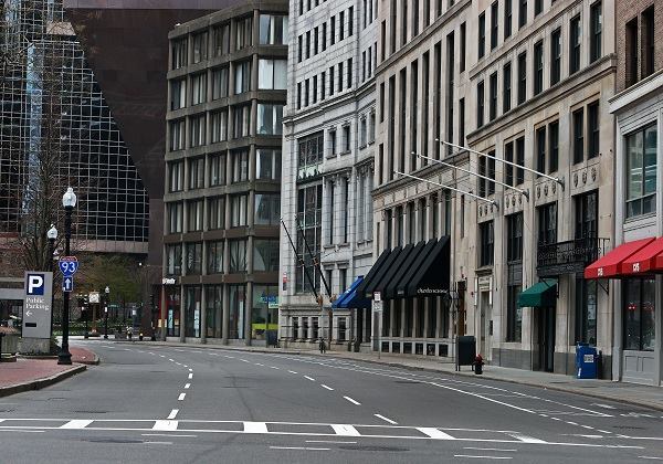 Congress Street at the intersection with Milk Street in the Financial District.