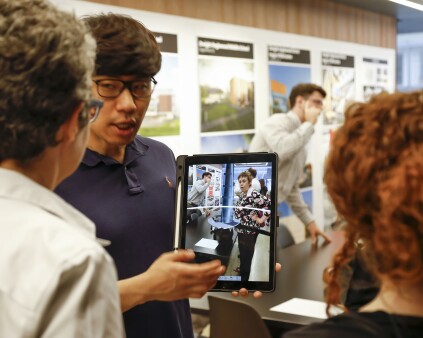 Photos from a digital design training event at Gensler's New York office