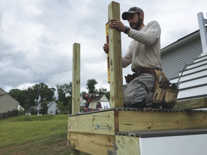 ... then going back later to install blocking and plumb the posts all at once can help speed installation.