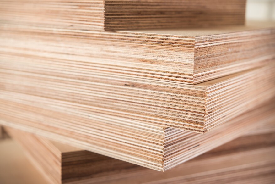 Sheets of plywood