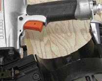 The Paslode's smooth, oversize trigger is more comfortable to use than the triggers on the other guns.