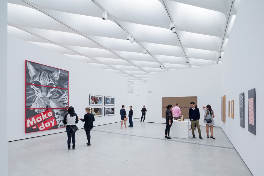 The third floor gallery, including works by Barbara Kruger, Cindy
Sherman, Richard Prince, and Sherrie Levine